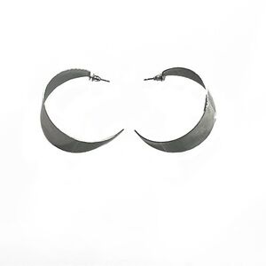Silver Crescent Hoop Earrings